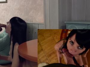 Брюнетку трахнули раком после эффектного стриптиза дома