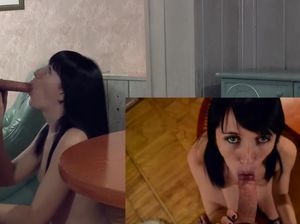 Брюнетку трахнули раком после эффектного стриптиза дома