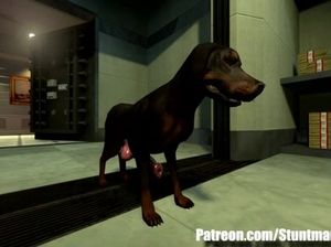 Нарисованную телку с огромными дойками жестко жарит транс с большим членом