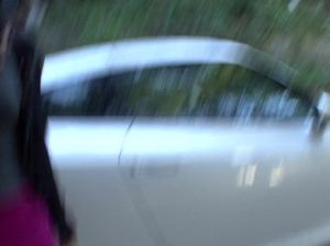 Татуированная Джоанна остановила машину чтобы подрочить свою киску