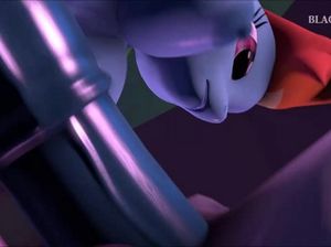 Синяя футанари пони с огромным членом трахает подружку из мультика