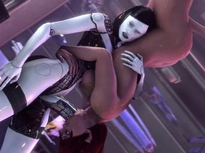 Робот футанари глубоко трахает красивую бабу в рот в мультике для взрослых