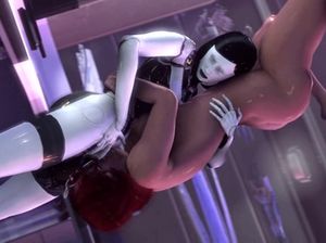 Робот футанари глубоко трахает красивую бабу в рот в мультике для взрослых