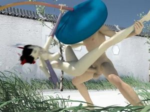 Веселый 3D секс мультик с трахающимися на улице ребятами