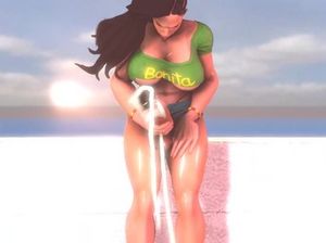 Сисястый транс футанари из ХХХ мульта кончил во время дрочки