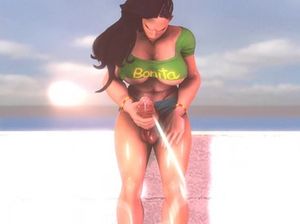 Сисястый транс футанари из ХХХ мульта кончил во время дрочки