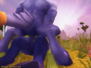 Мужики-химеры натягивают сисястую троллиху на два члена в секс мультфильме