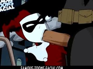 Мультяшный Бэтман насовал в рот и в пилотку стройной Харли Квинн