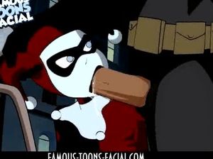 Мультяшный Бэтман насовал в рот и в пилотку стройной Харли Квинн