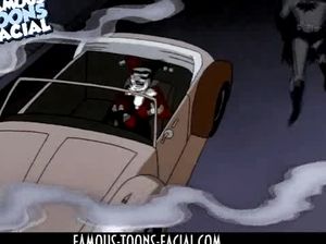 Мультяшный Бэтман насовал в рот и в пилотку стройной Харли Квинн