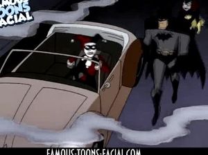 Мультяшный Бэтман насовал в рот и в пилотку стройной Харли Квинн