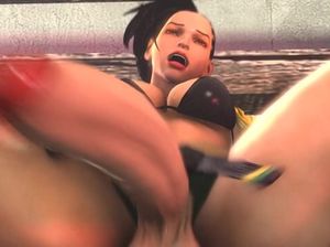 Транс футанари Laura из OVERWATCH скачет на члене Cammy