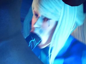 Роскошная рисованная блонда делает глубокий минет черному дружку