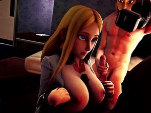 Парни залили спермой рисованную блонду во время съемки домашнего секс видео