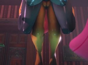 Цветная футанари на прозрачном столе ебет грудастую девушку