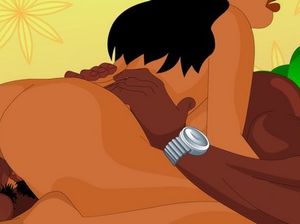 Черный мужик долбит попу прекрасной восточной принцессы членом