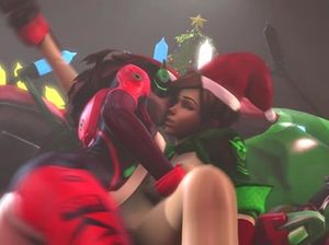Девочки трансы из OVERWATCH жарко ебутся под Новый год