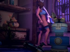 Грудастая футанари неспешно трахает тонкую мультяшку в киску