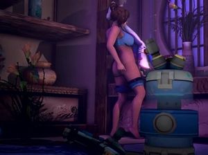 Грудастая футанари неспешно трахает тонкую мультяшку в киску