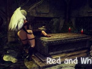 Вампирша лесбиянка из мультика трахает девушку в склепе