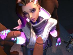 Фантастическая девушка стоит на коленях и сосет члены любовников