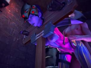 Стройная 3D мультяшка в колодках стонет от секса со страстным мужиком