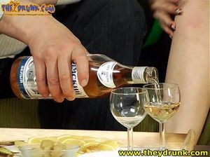 Мужик напоил сисястую молодую брюнетку и выебал ее в пизду на диване